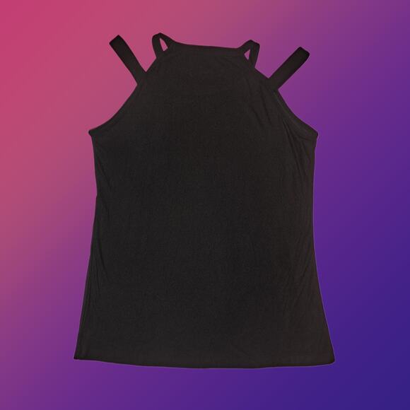Ladies Small Black Cut Out Sleeve Top Shirt - Picture 3 of 8